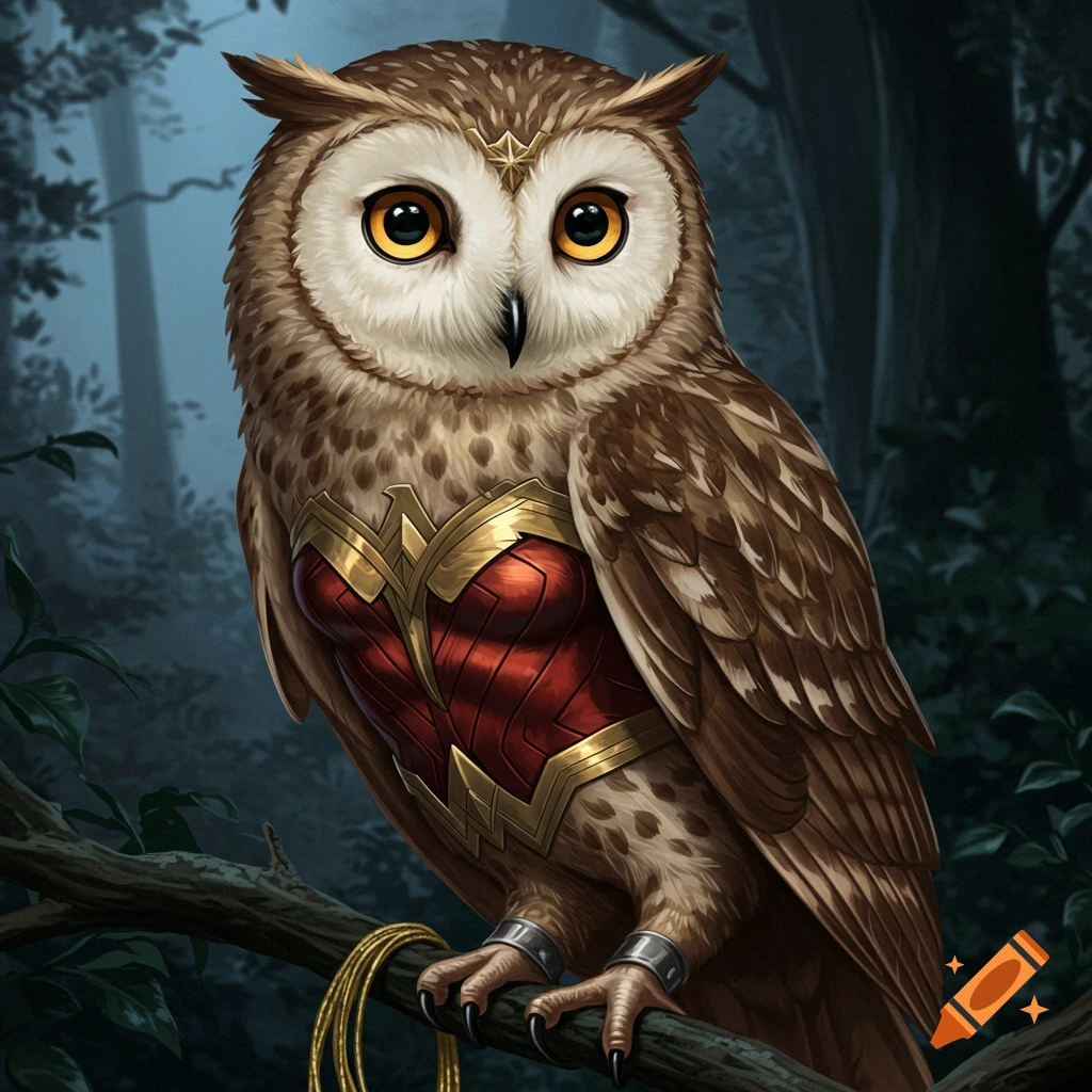 Wonder Woman owl hybrid creature concept art illustration, fantasy ...
