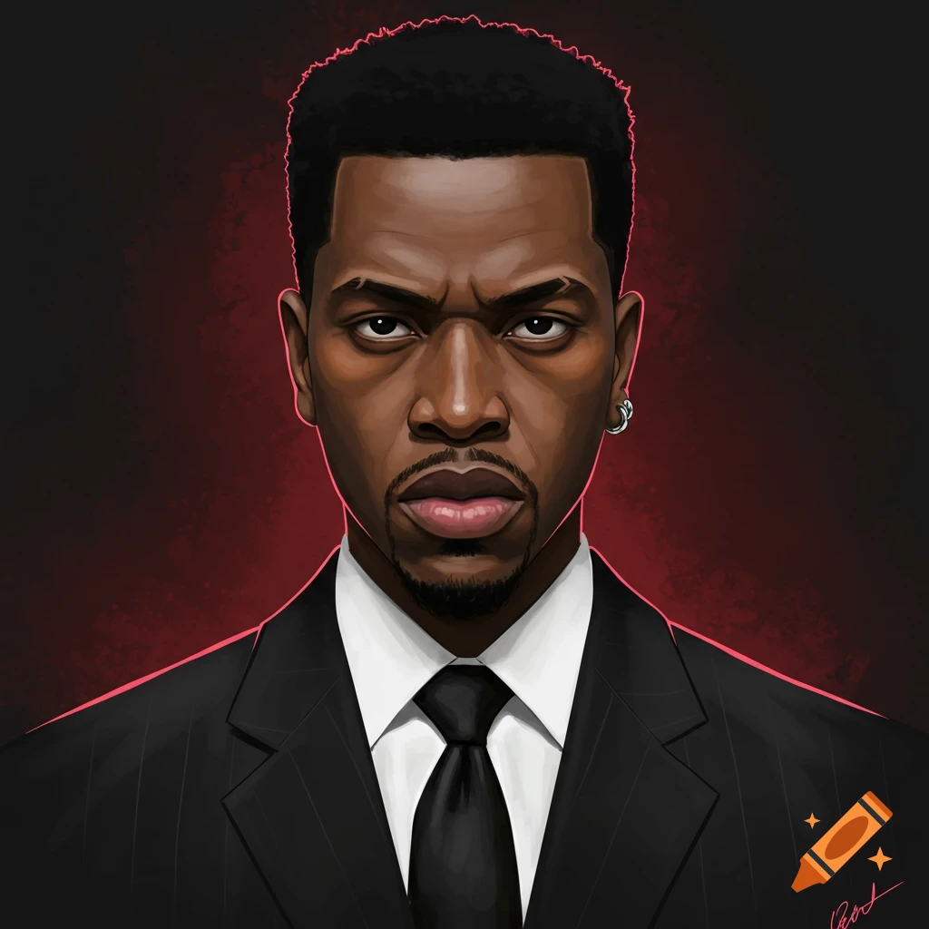 Mafia boss character concept, black hair and eyes