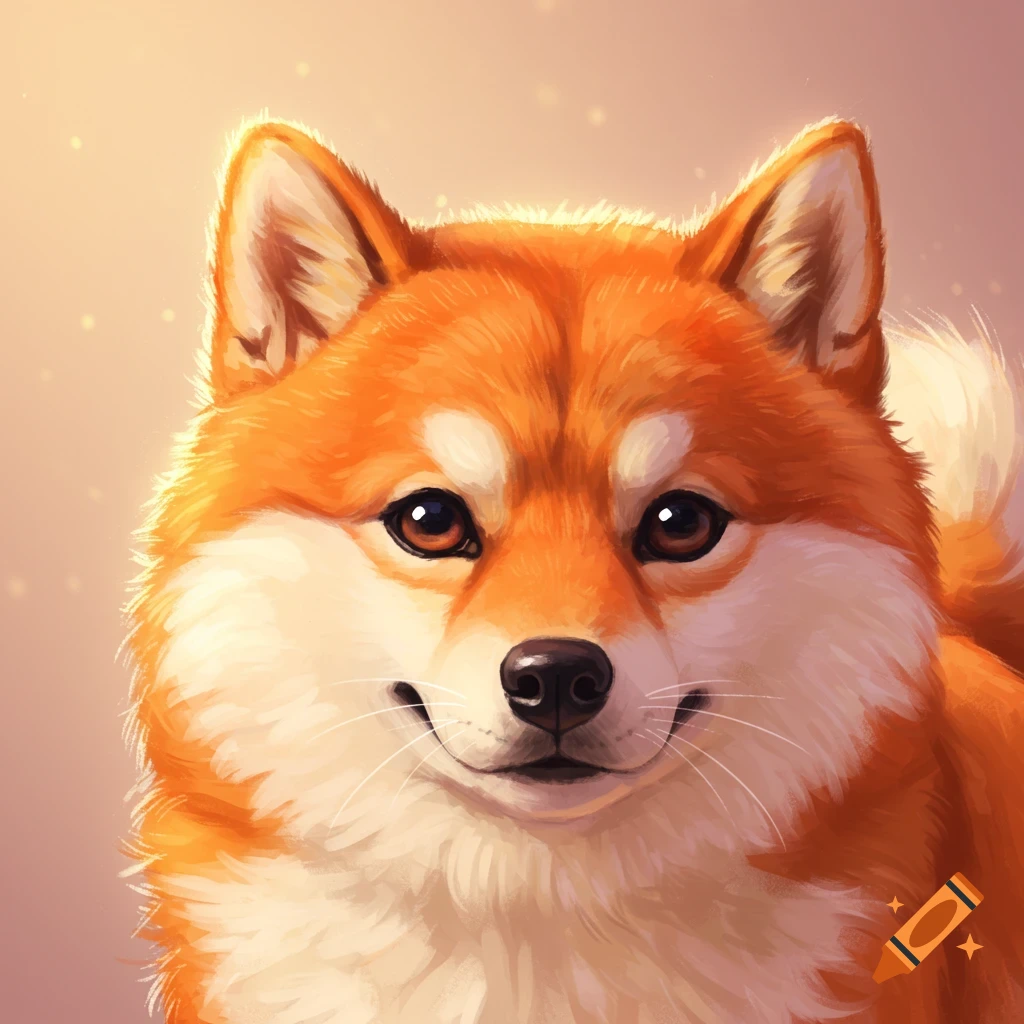 portrait of a smiling Shiba Inu dog