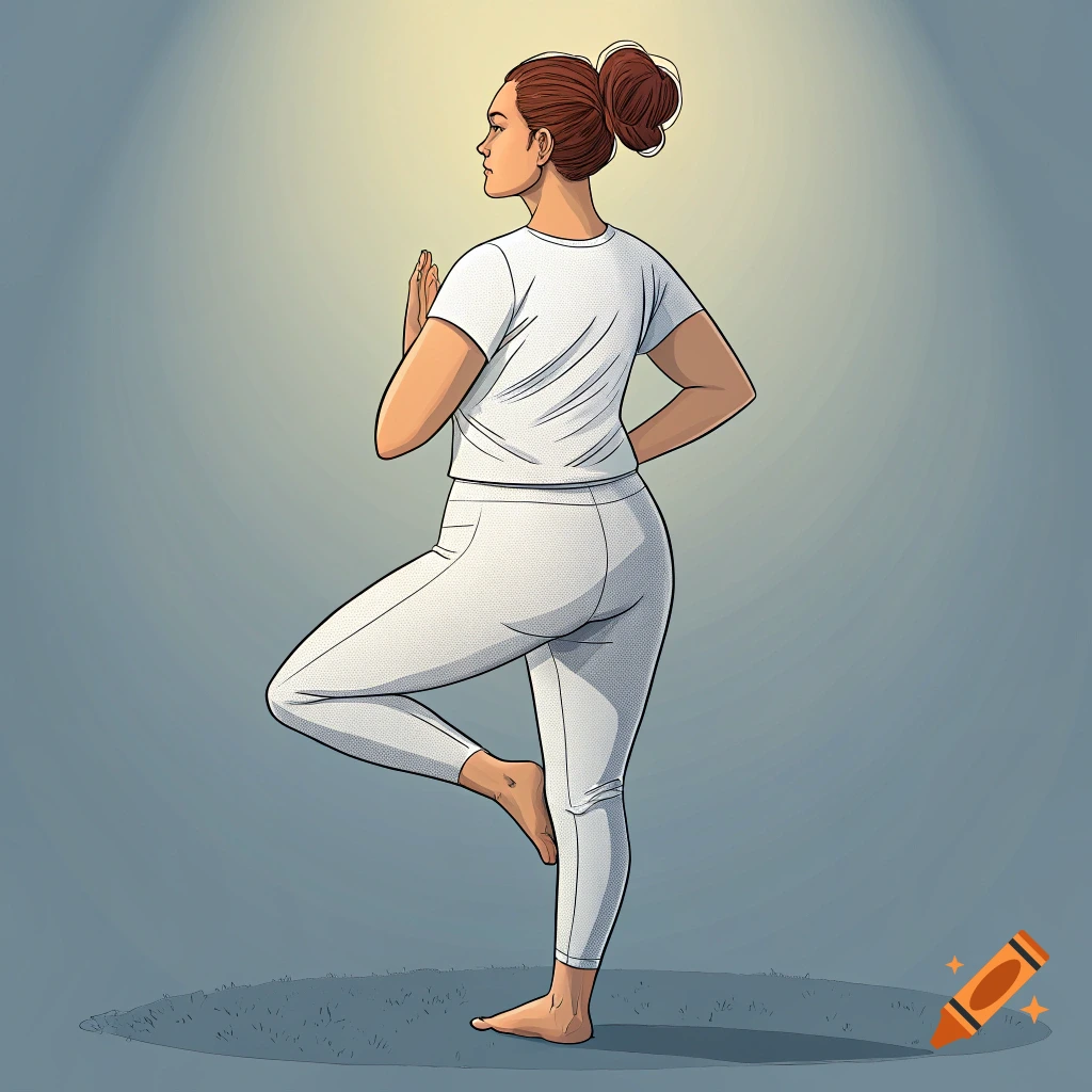 Illustration of a woman doing a yoga pose.