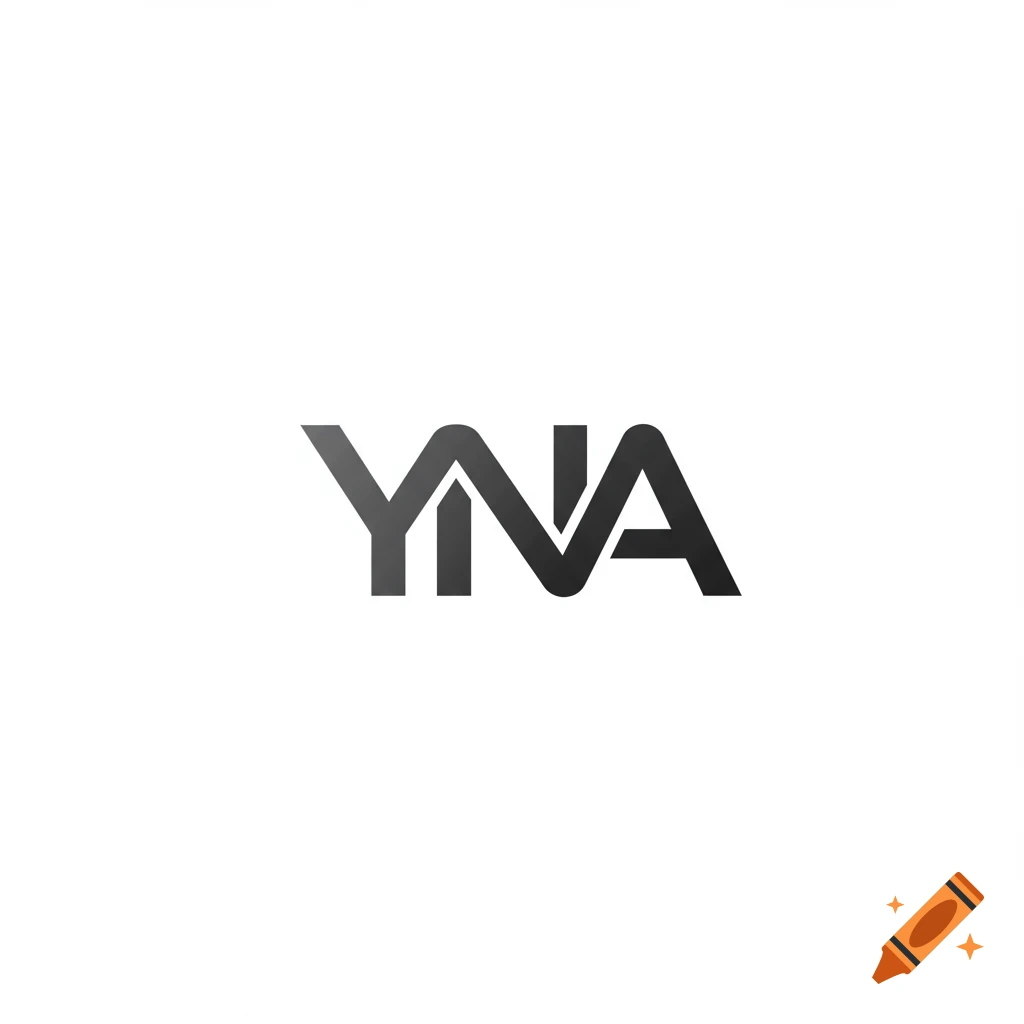 Logo with the letters YNA in dark grey gradient on a white background