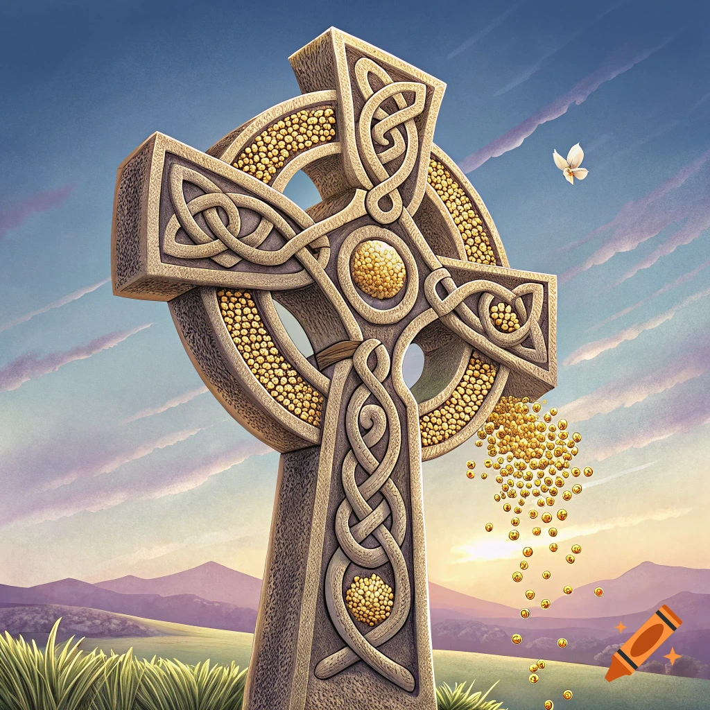 Celtic cross inspired by the mustard seed parable