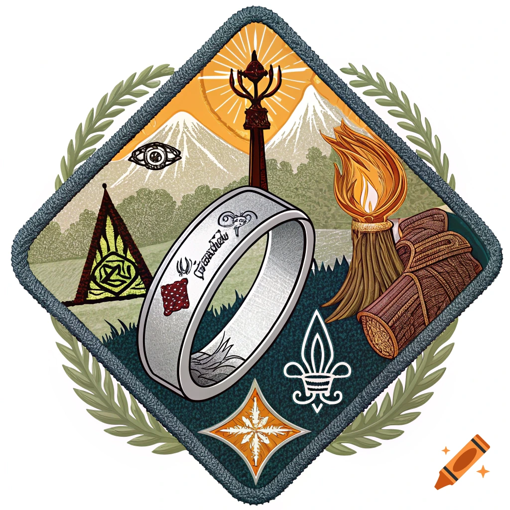 Lord of the Rings themed Boy Scout square knot patch