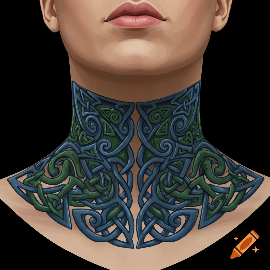 Celtic neck tattoo