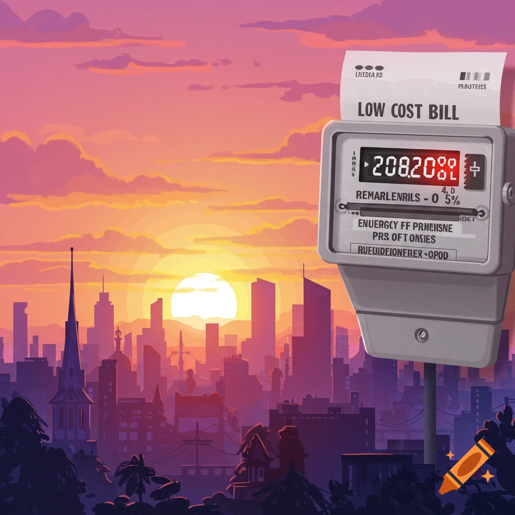 Web page hero image conveying cheap energy pricing