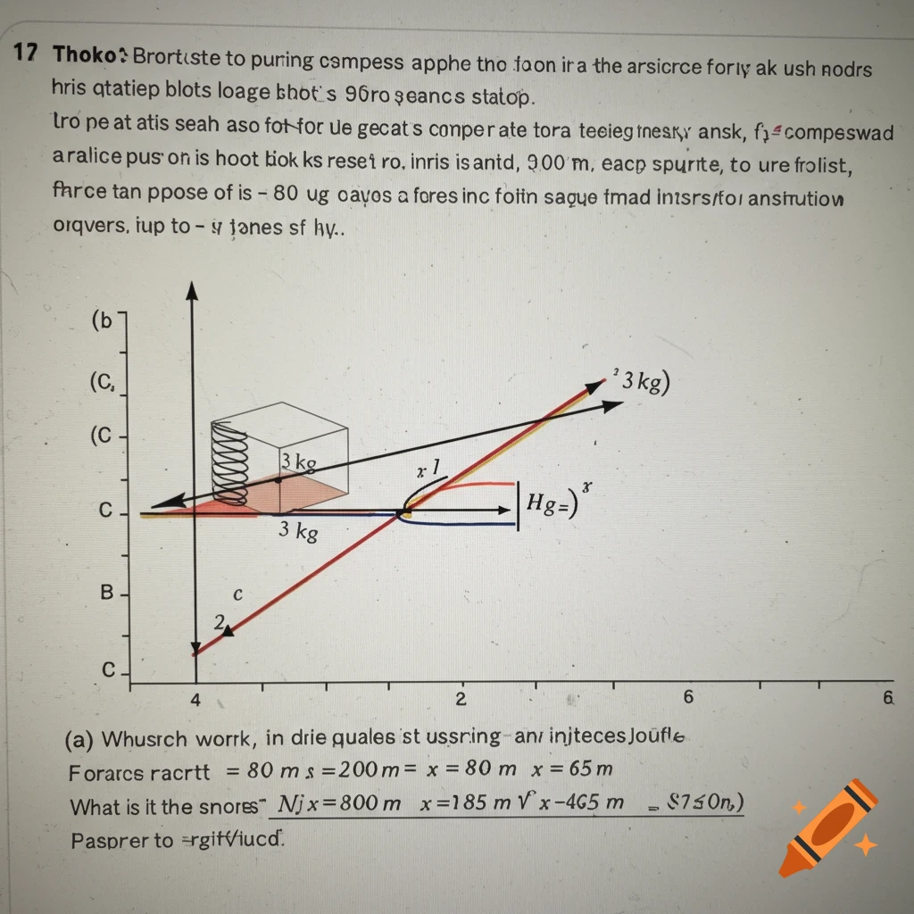 Diagram of vectors for a physics problem with a quartz block and spring.