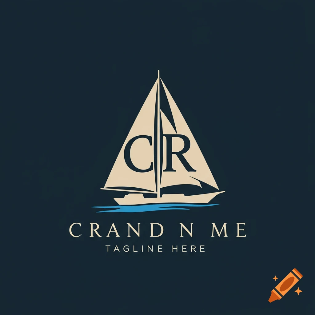 Sailboat logo with C and R initials in masts