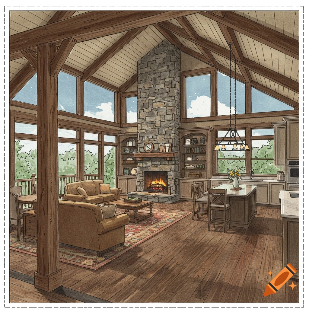 First floor layout with entryway, great room, and kitchen dimensions ...