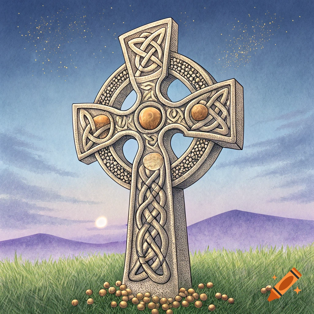Celtic cross inspired by the mustard seed parable