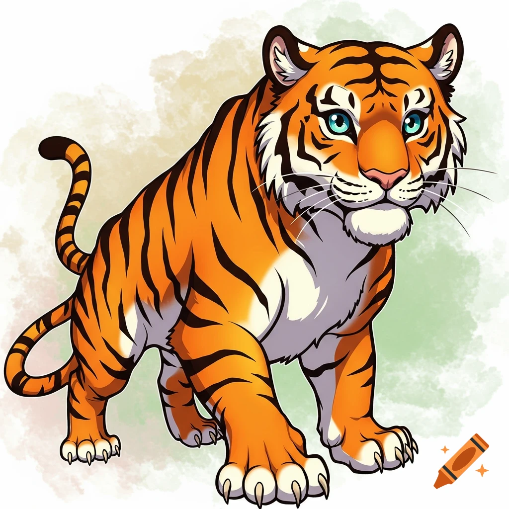Anime styled tiger illustration