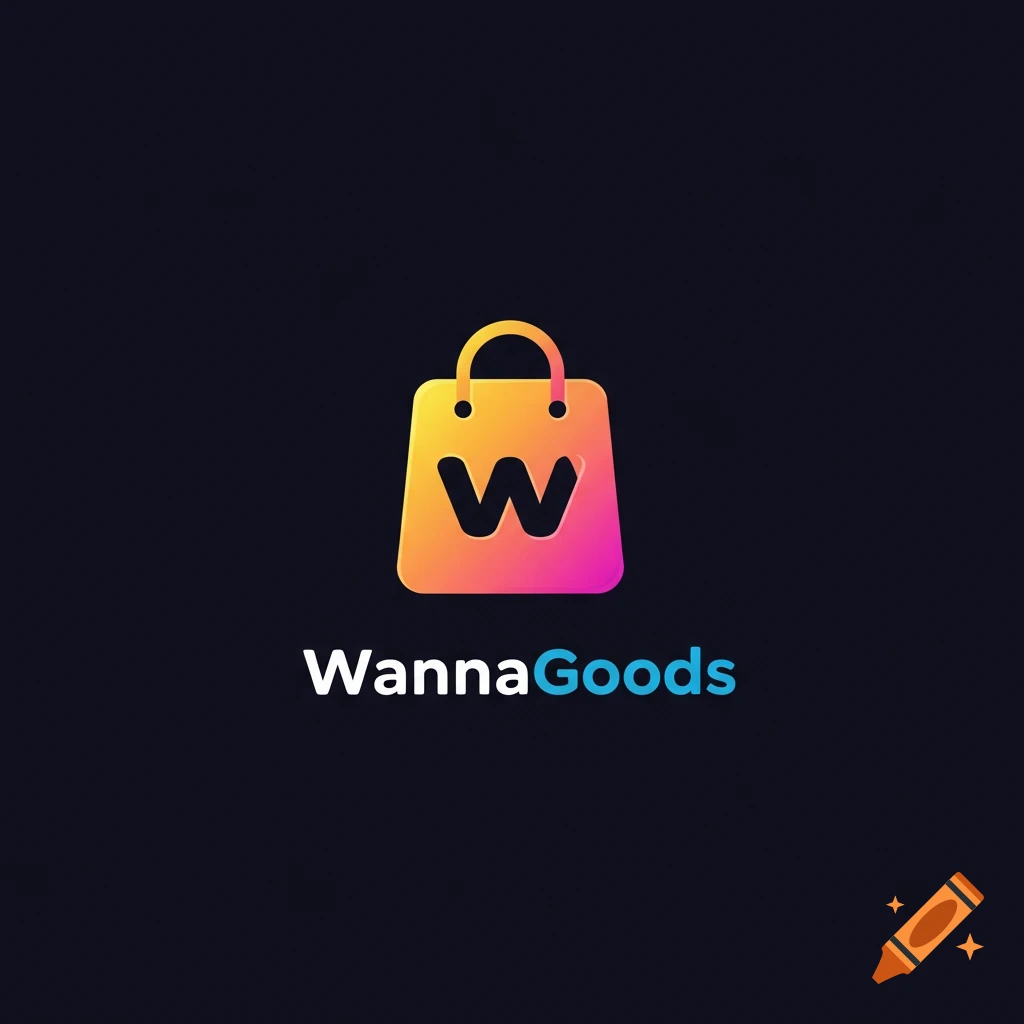 A colorful shopping bag logo with a W inside, above the text WannaGoods.
