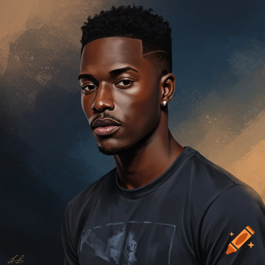 Portrait of a Black man with short hair