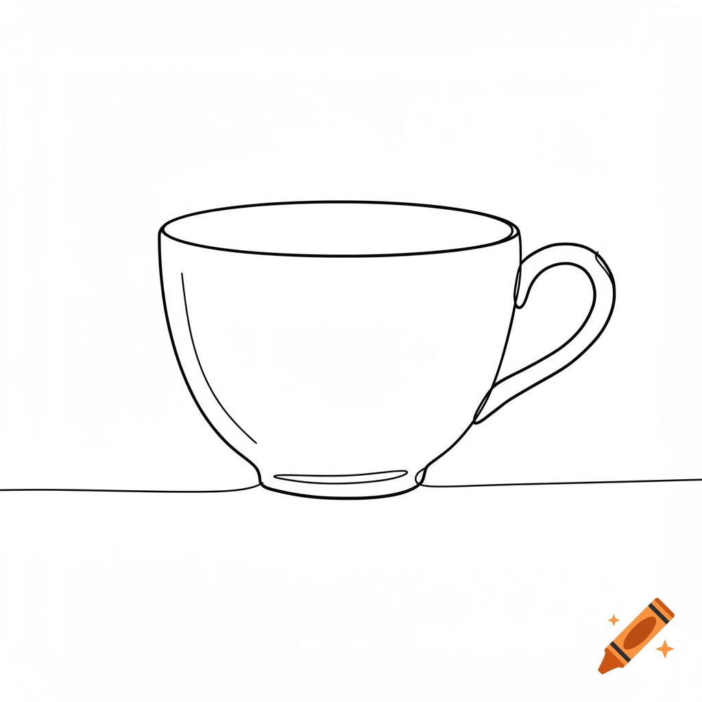 Simple tea cup drawing