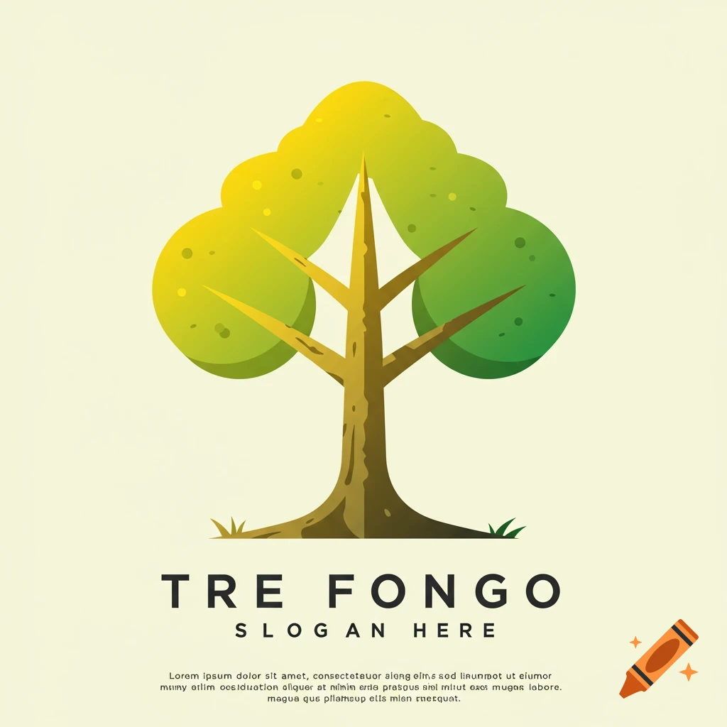 Stylized logo of a tree with text below.