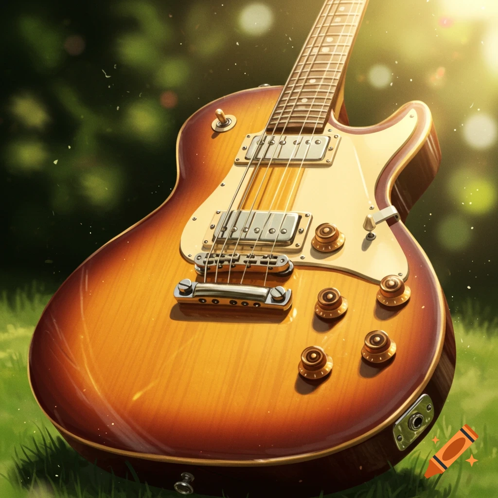 Guitar with sunlight shimmer