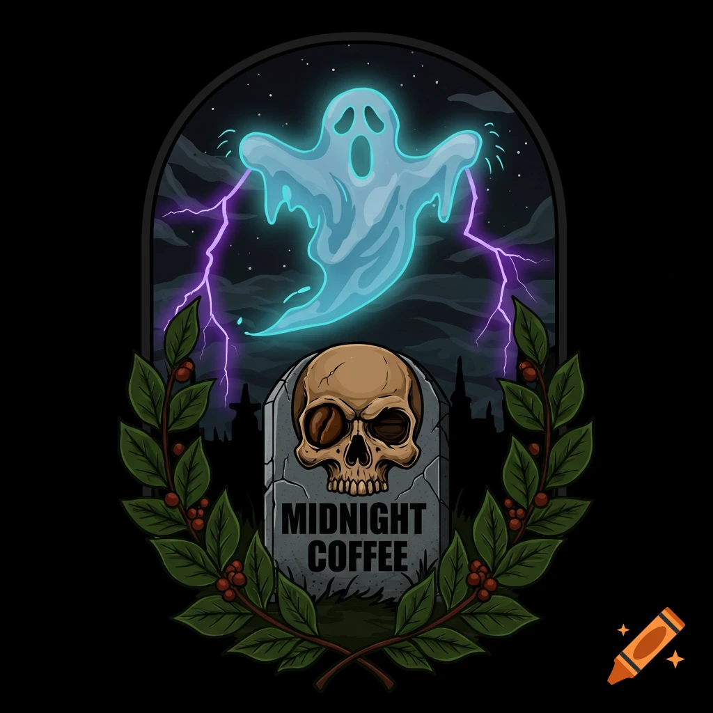 Military division patch with skulls, tombstone, and ghost throwing lightning