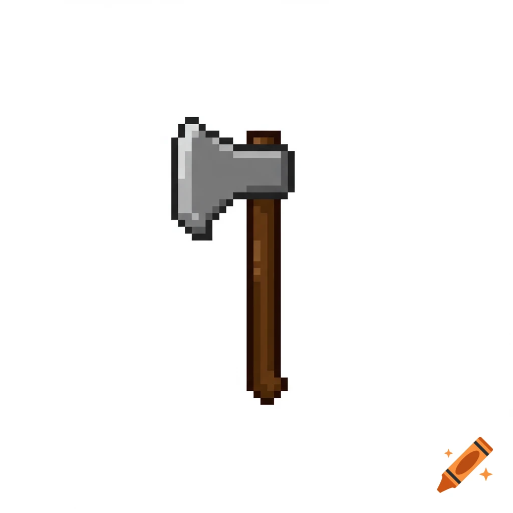 Pixel art icon of a hatchet.