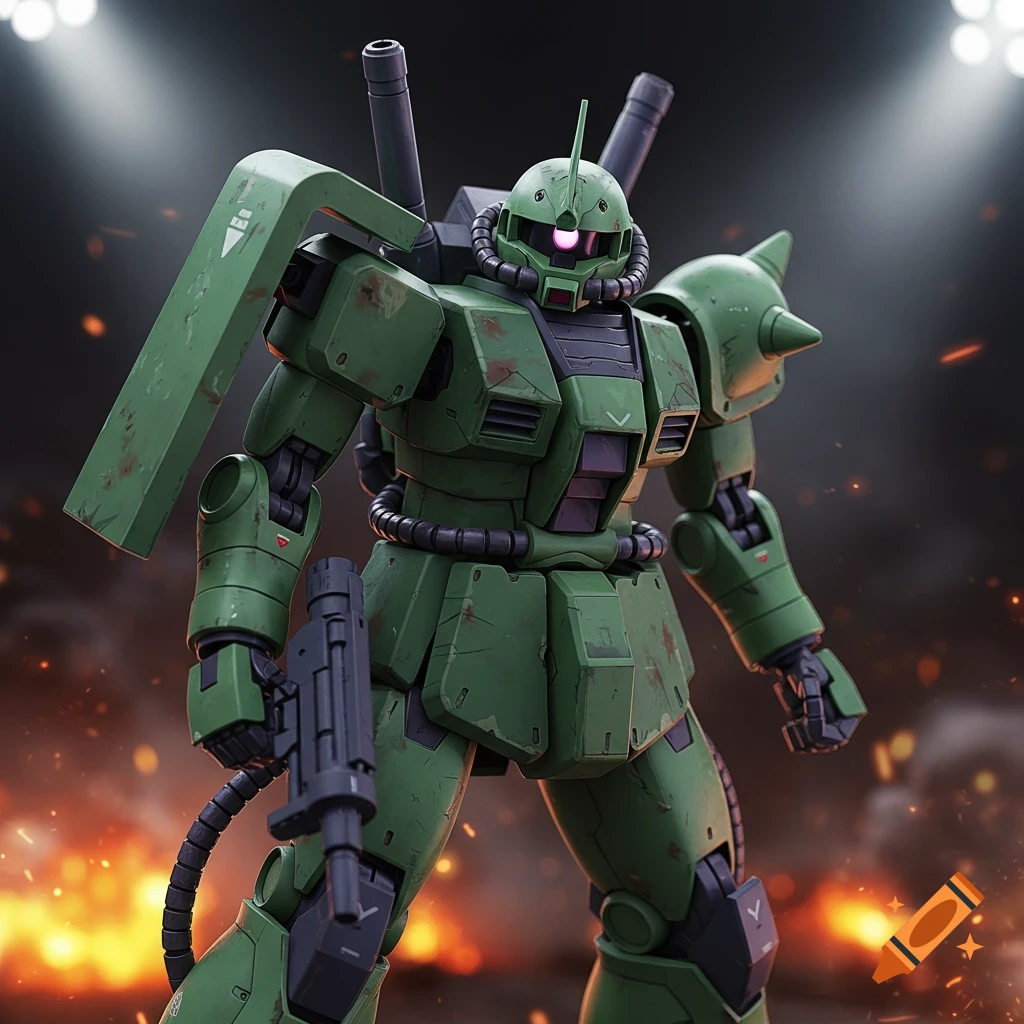 Zaku mobile suit illustration