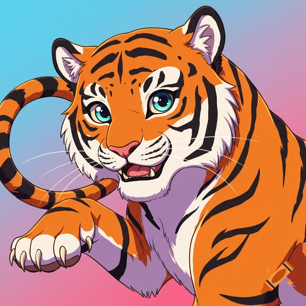 Anime styled tiger illustration