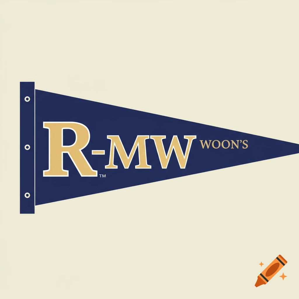 Randolph Macon Woman's College (R-MWC) pennant in gold and black.