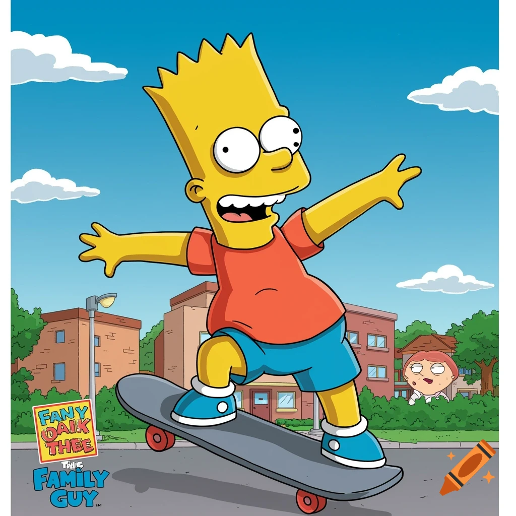 cartoon featuring Bart Simpson from Family Guy