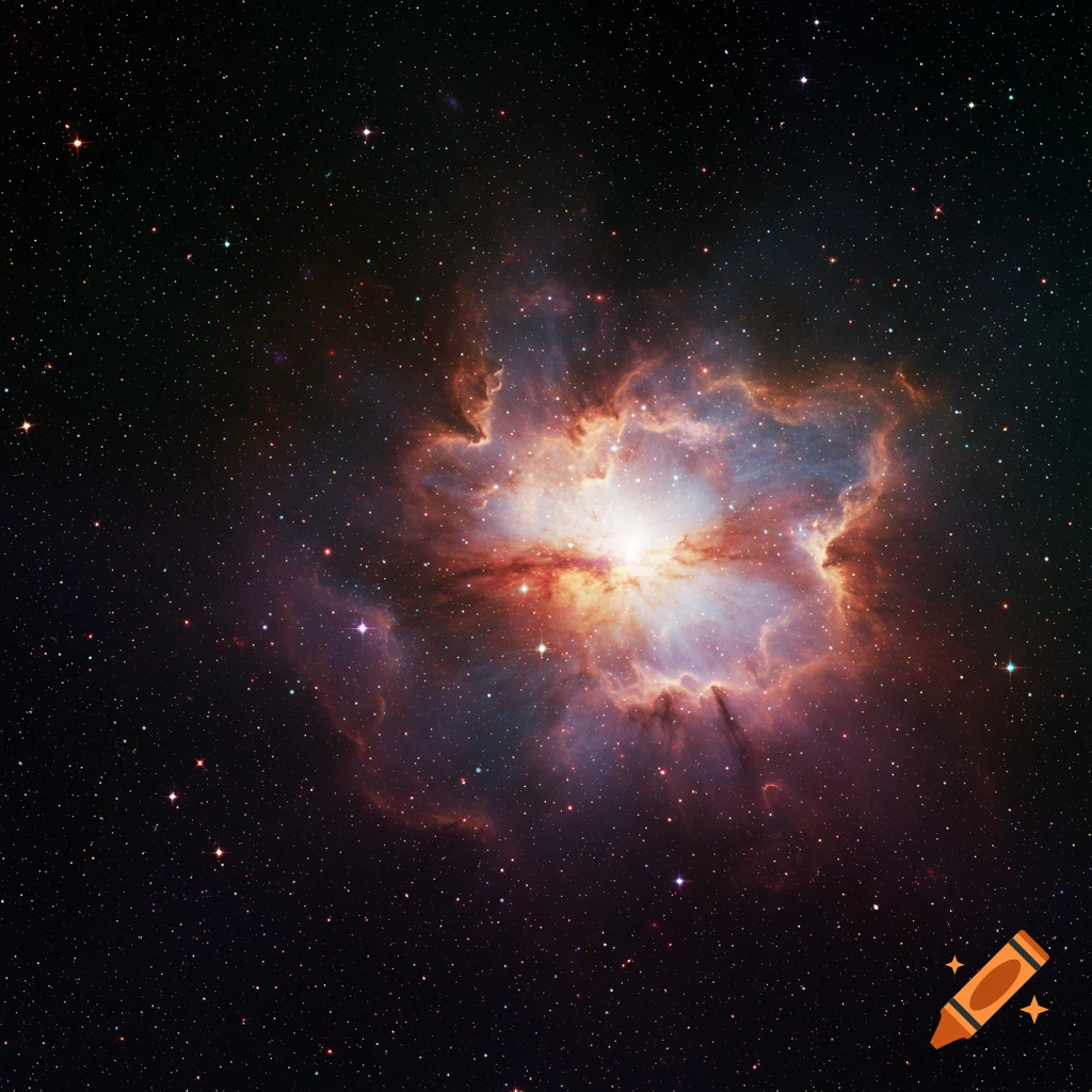 A vibrant nebula cloud with bright stars in deep space