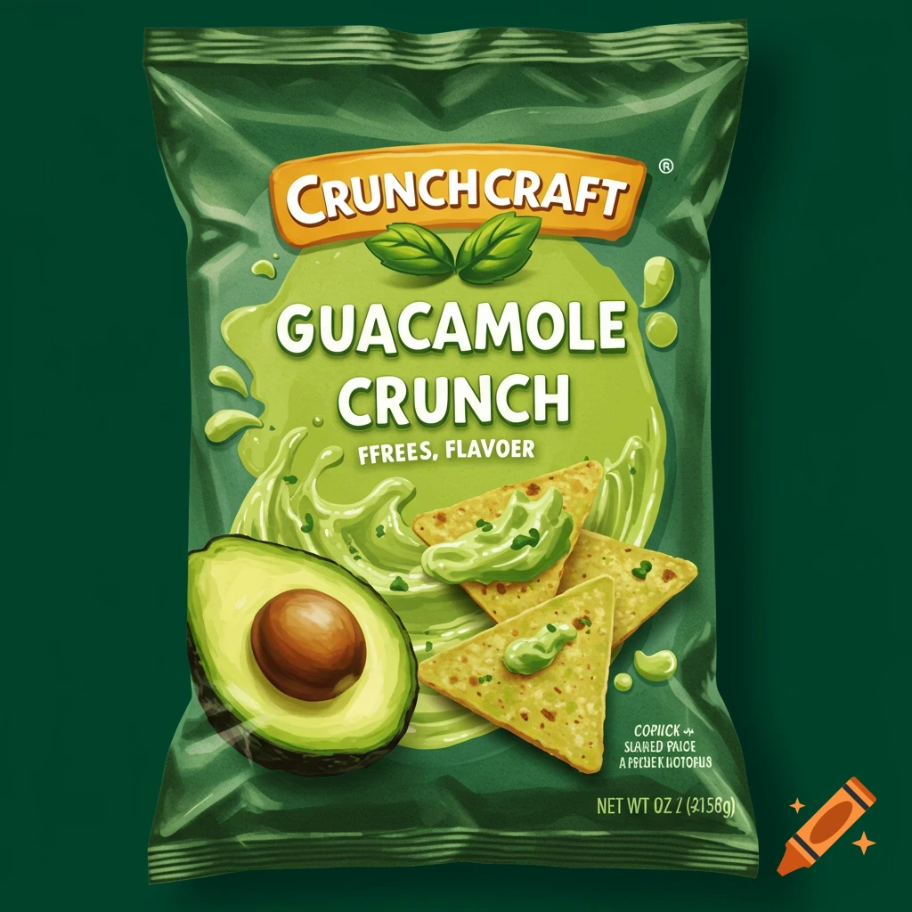 Crunchcraft guacamole crunch chip bag