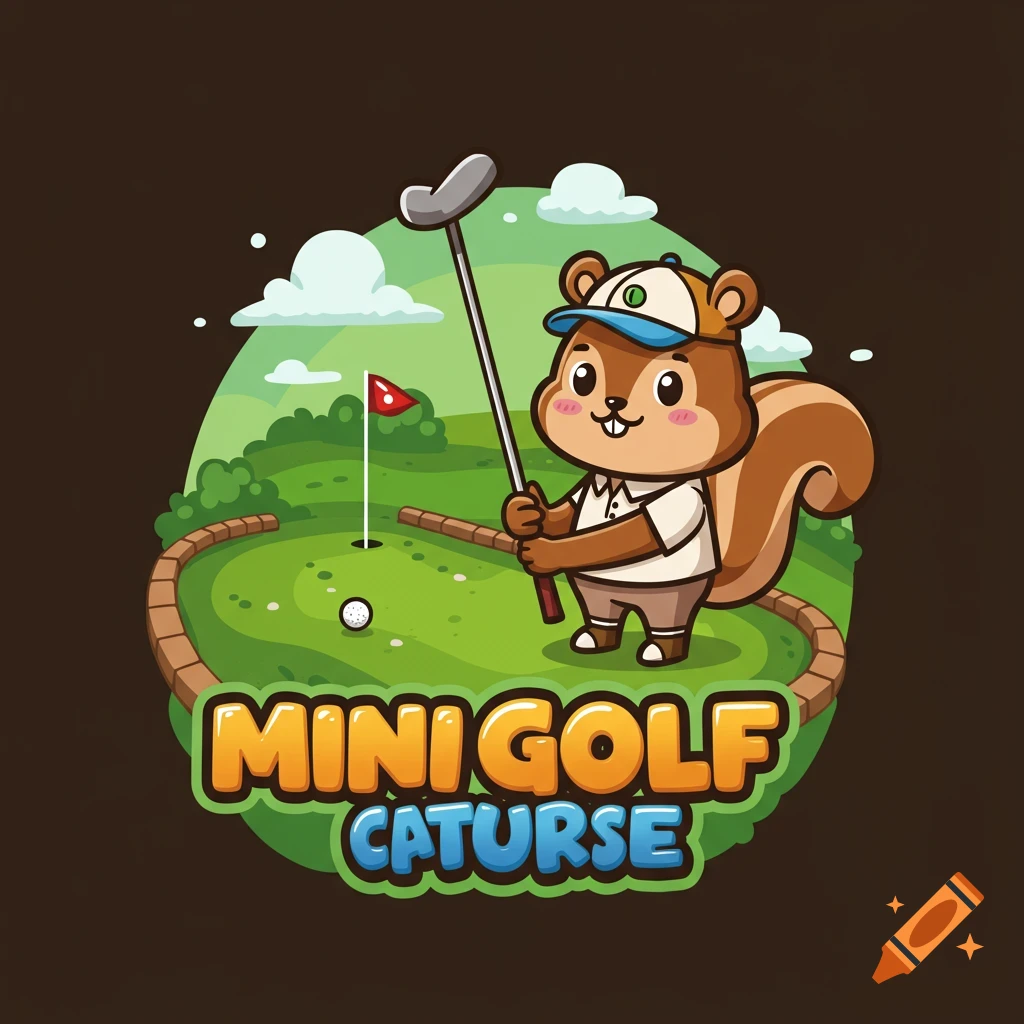 cute mini golf course logo