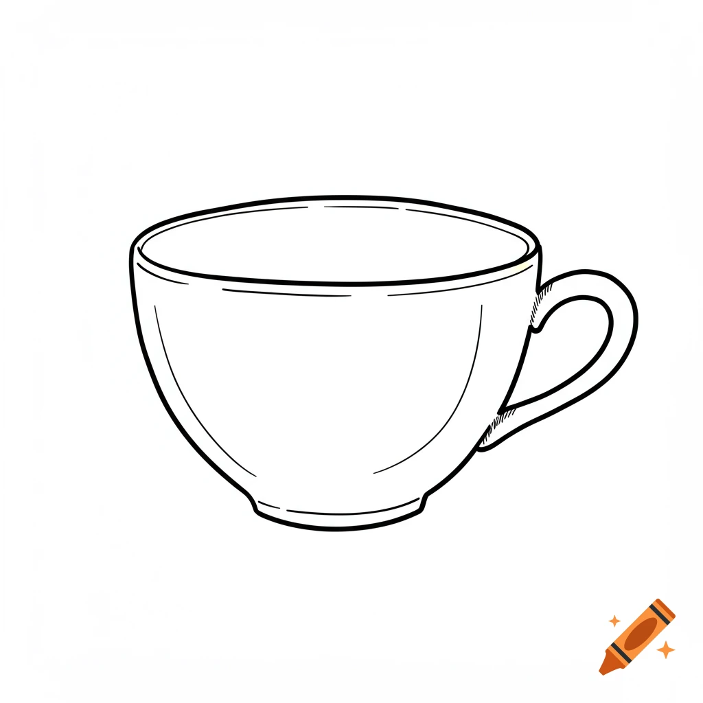 Simple tea cup drawing