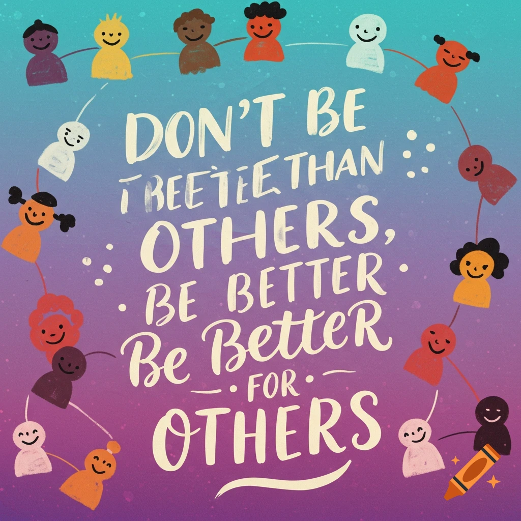 Motivational quote: Be better for others, not better than others