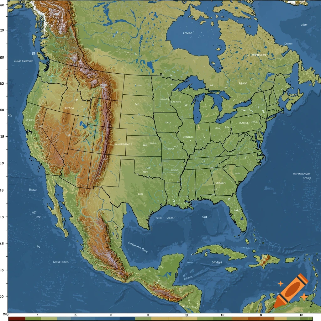 2D altitude change across the United States