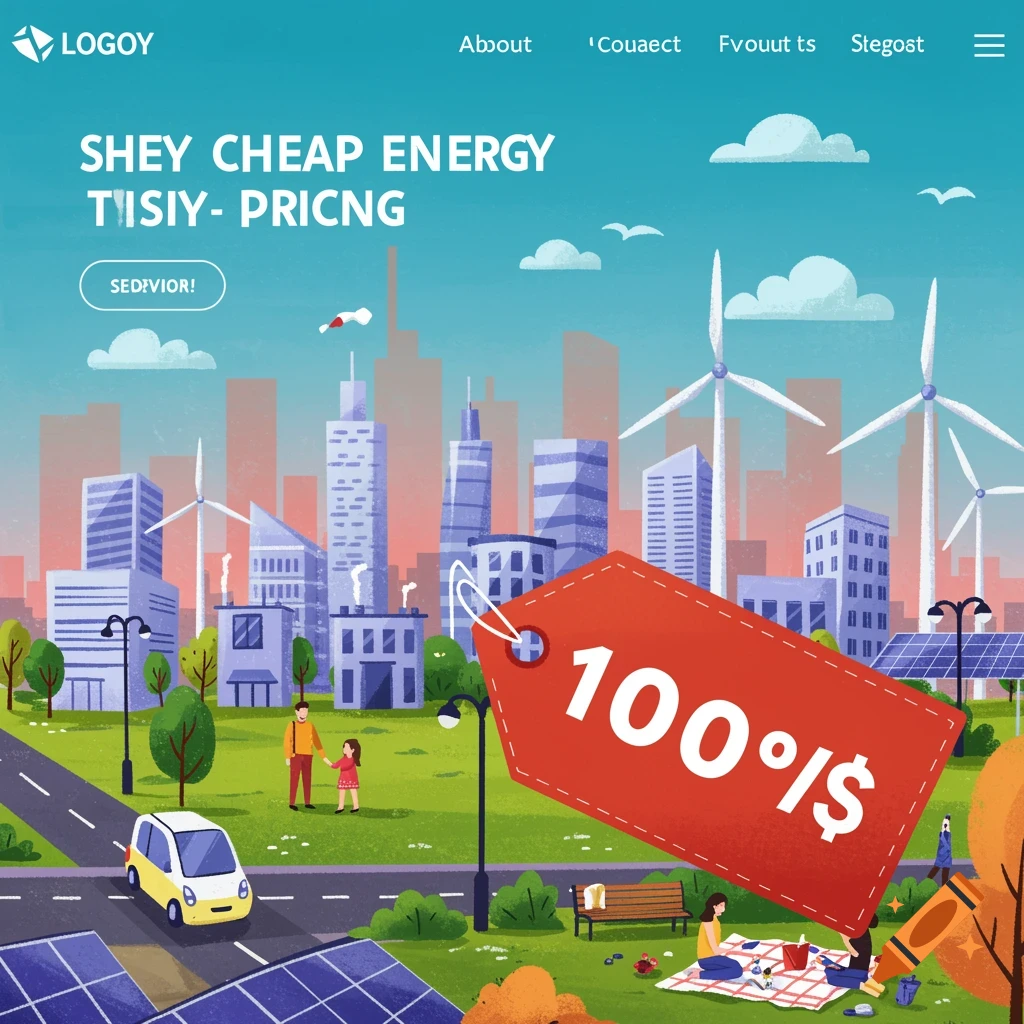 Web page hero image conveying cheap energy pricing
