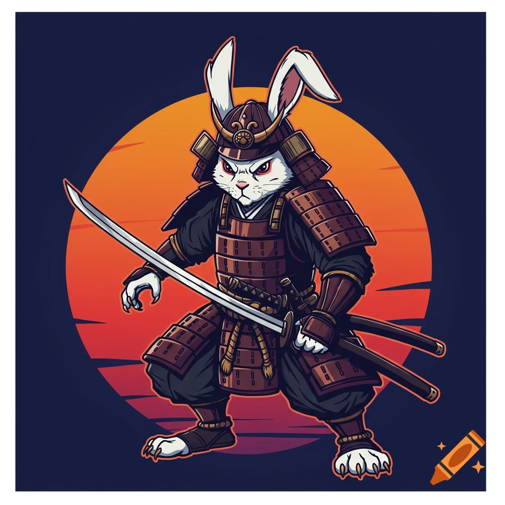 Anime style Samurai rabbit decal