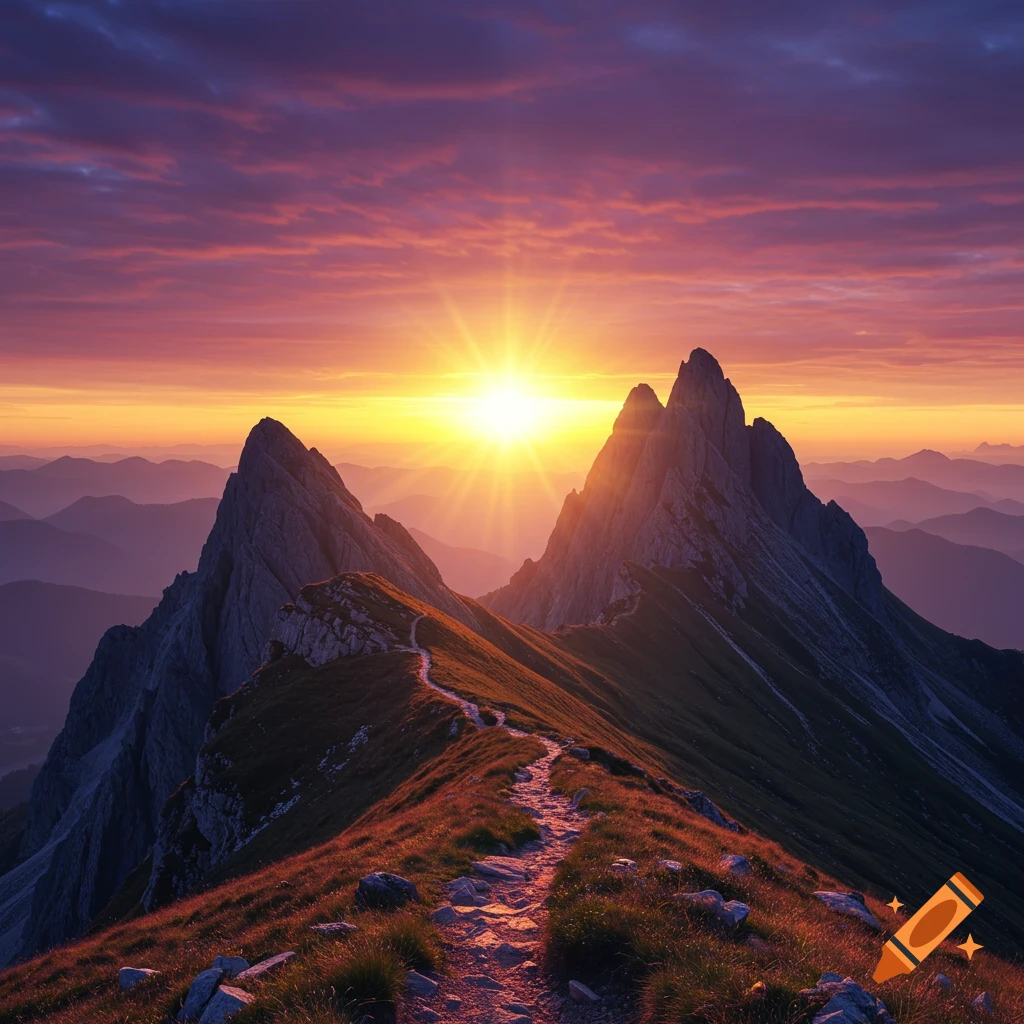 Sunrise over a mountain