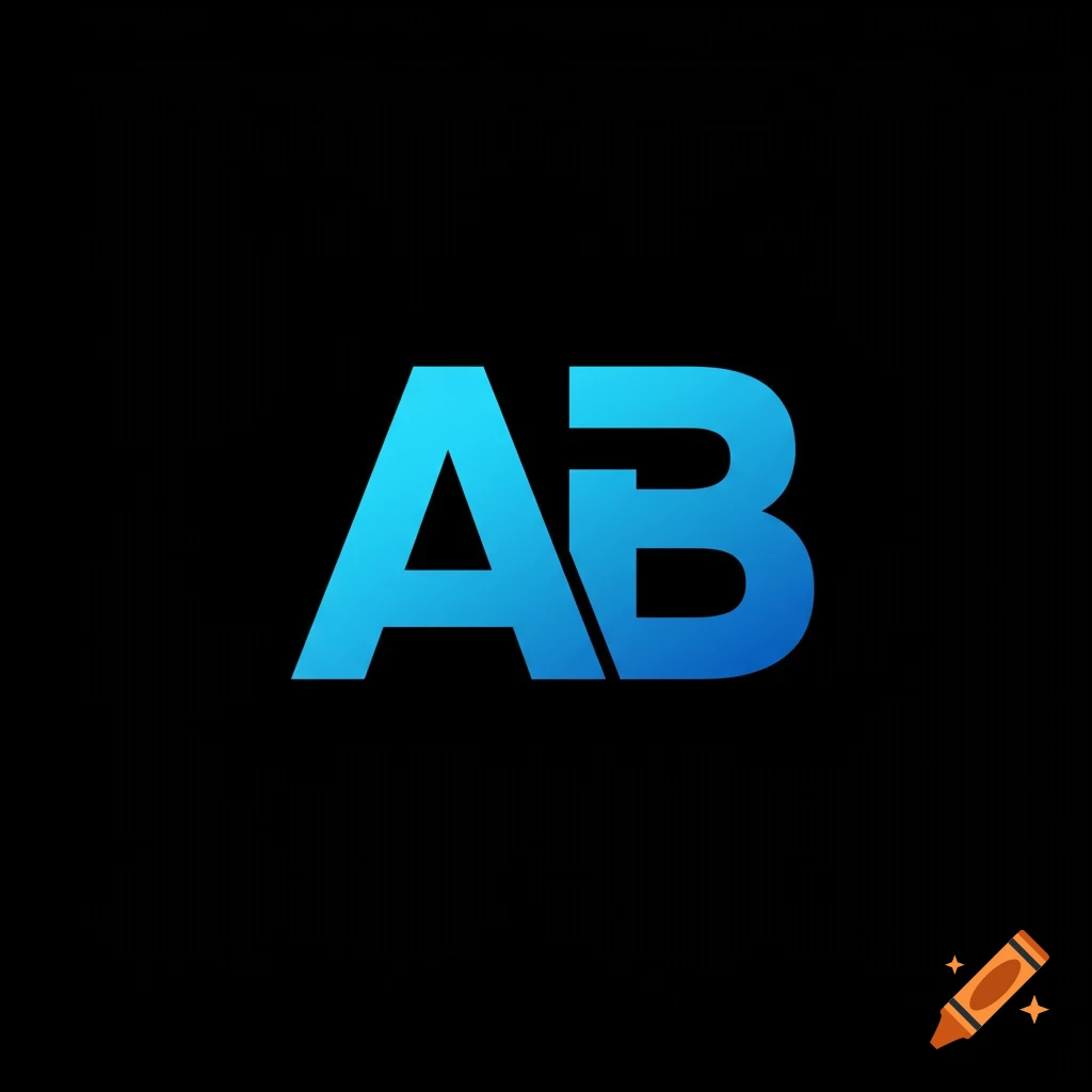 A logo featuring the letters 'AB' in a blue gradient on a black background.