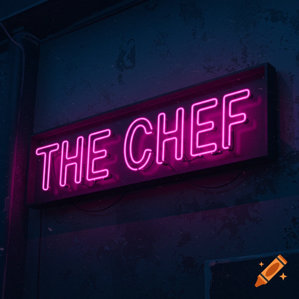 Neon sign for THE CHEF