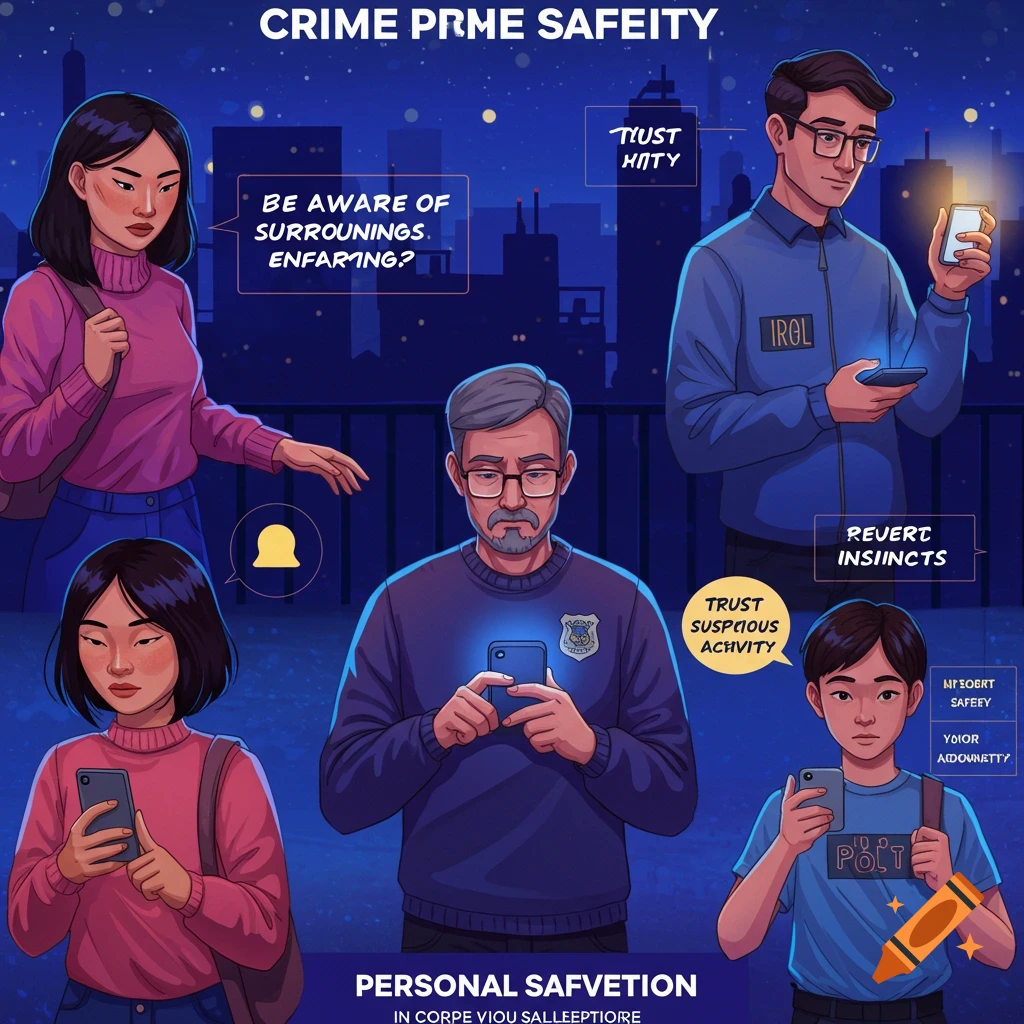 Crime prevention poster for personal safety