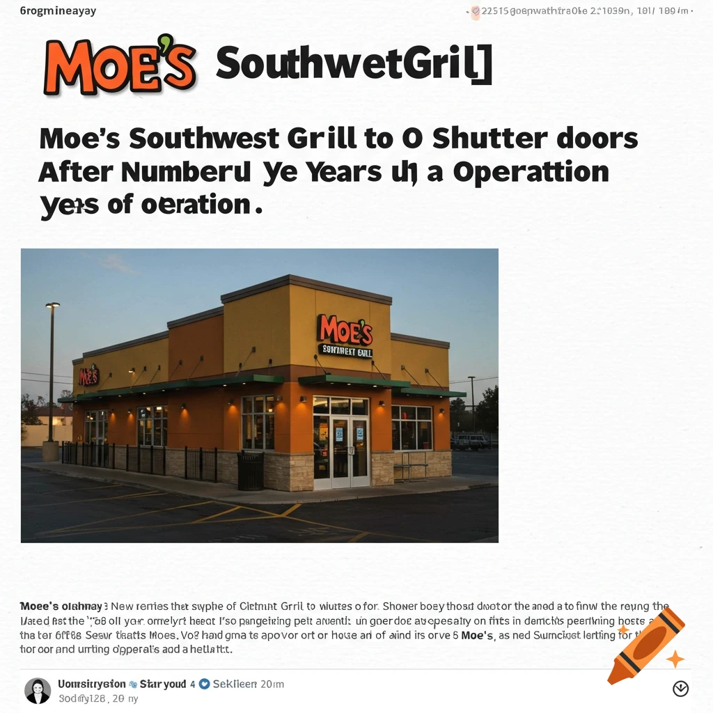 Moe's Restaurant Closing News Article