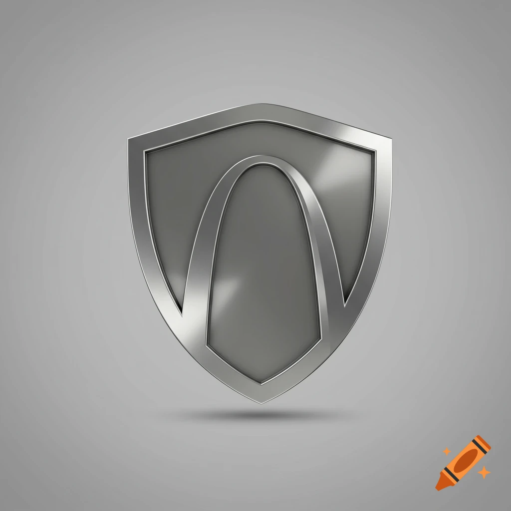 A chrome shield logo featuring the shape of the St. Louis Arch.