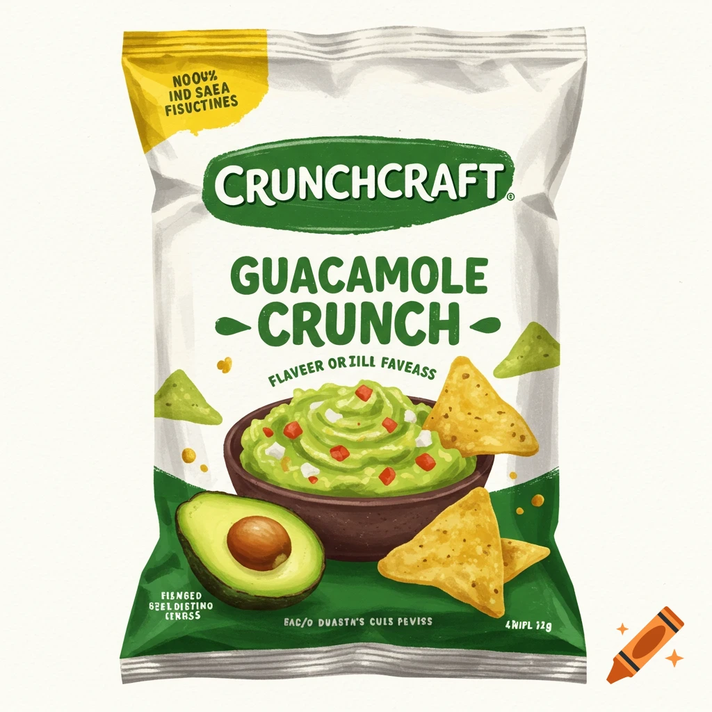 Crunchcraft guacamole crunch chip bag