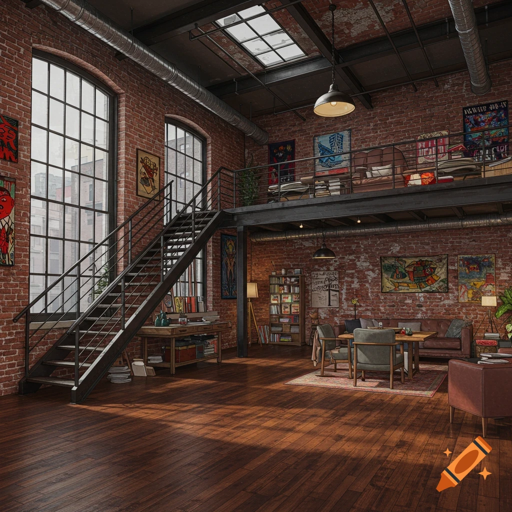 Picture of Industrial loft in downtown Seattle with exposed brick and metal ...