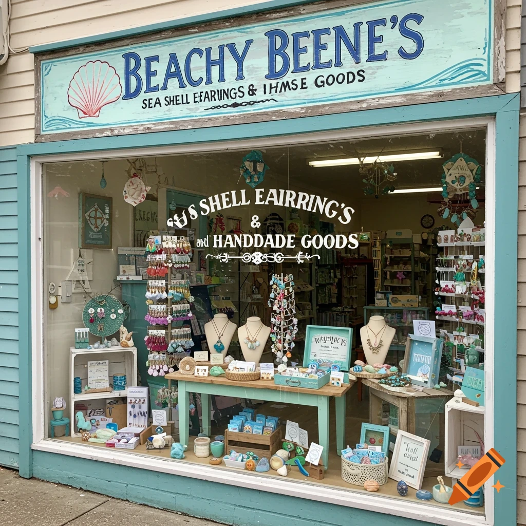 Store front for Beachy Beene’s Sea Shell Earrings and Handmade Goods