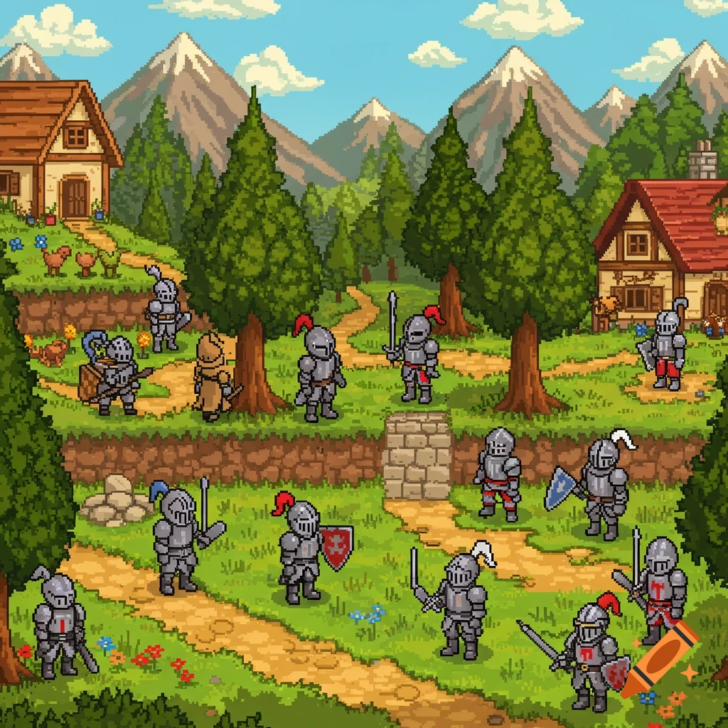 16x16 pixel art sprite sheet of a white haired male character in armor