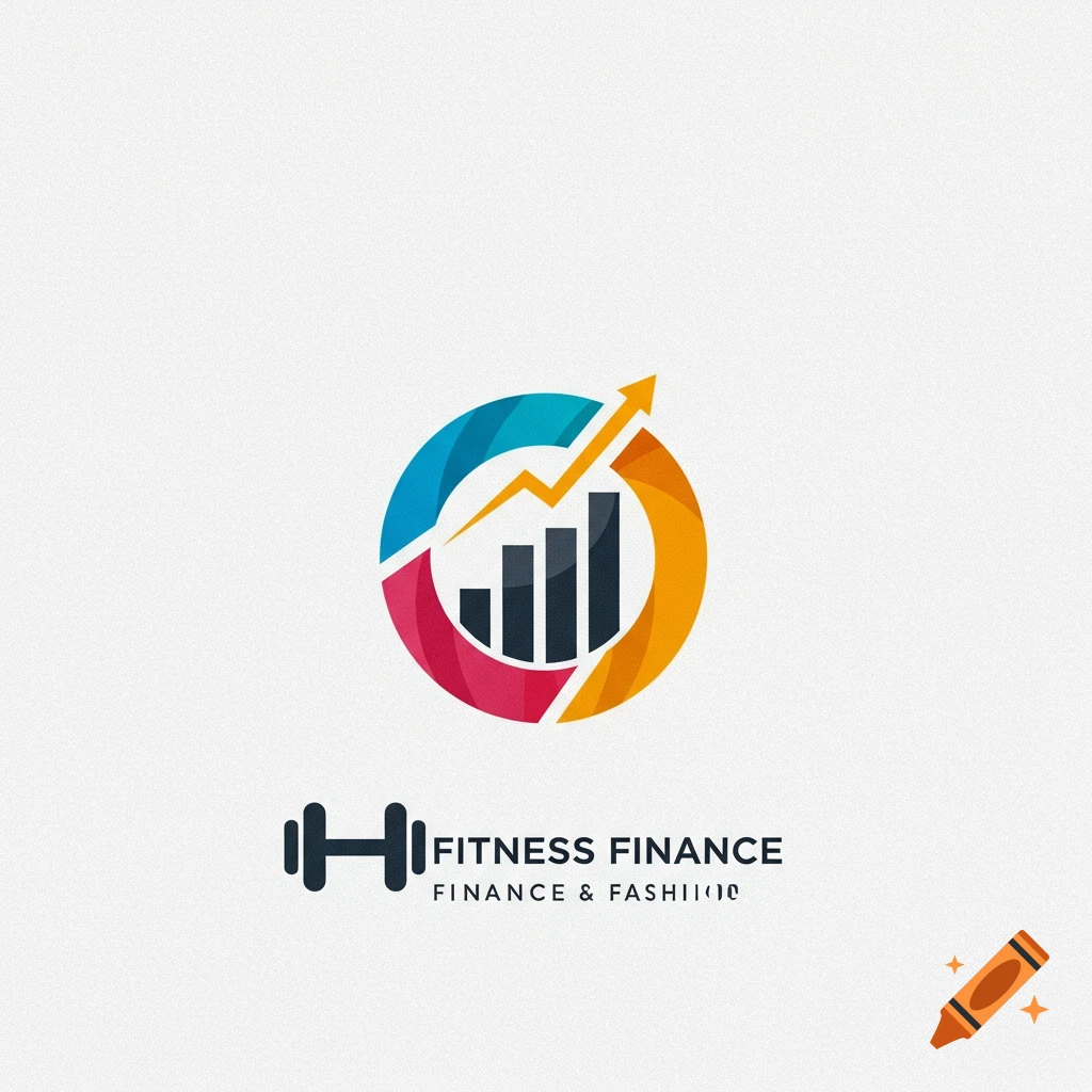 Logo with colorful chart icon and dumbbell, next to text.