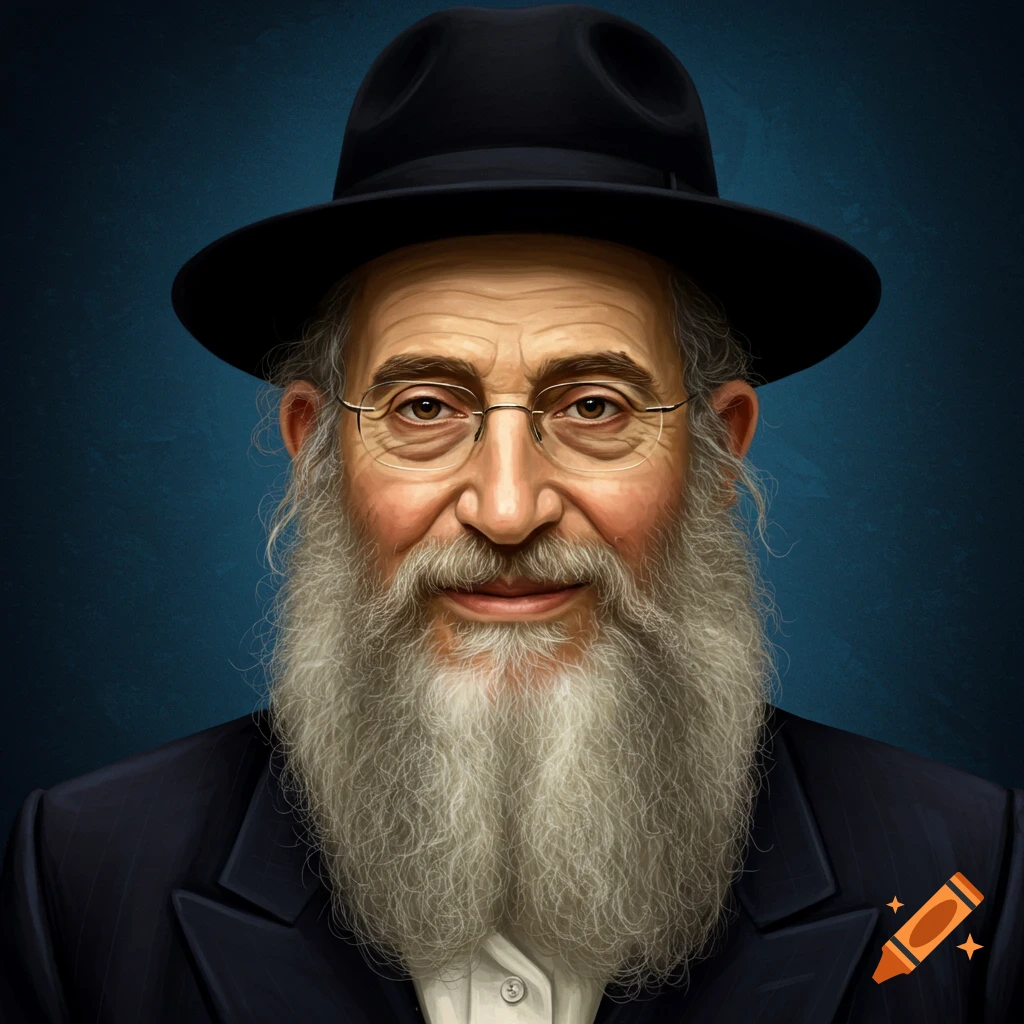 Portrait of an elderly man with a long grey beard, glasses, dark suit, and hat.