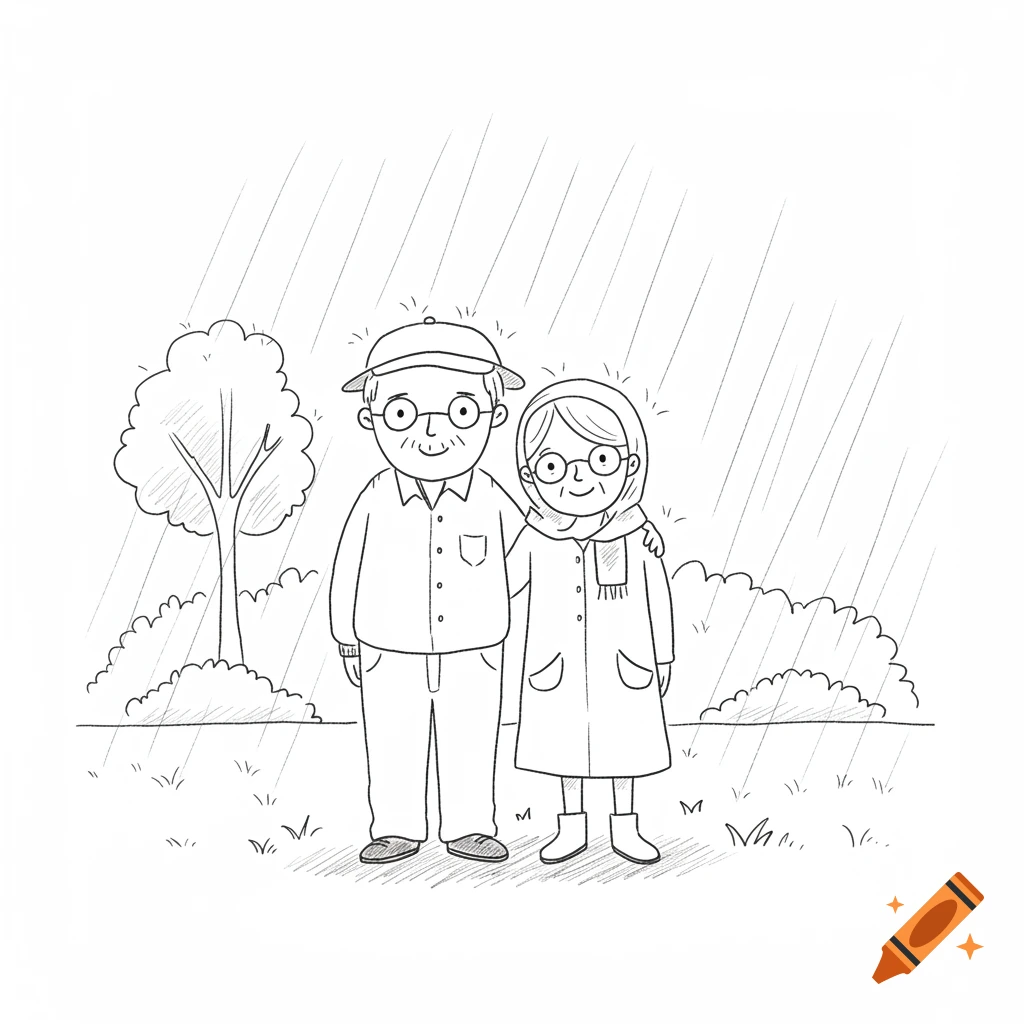 Line drawing of afrocentric family reading on craiyon