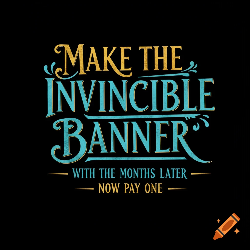 Invincible banner with text 'months later now pay one' on Craiyon