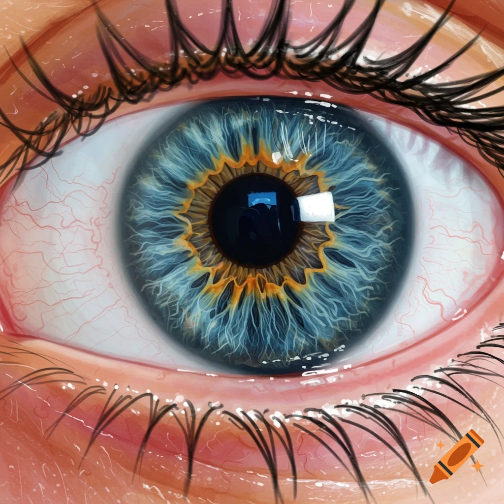 Close-up illustration of a human eye