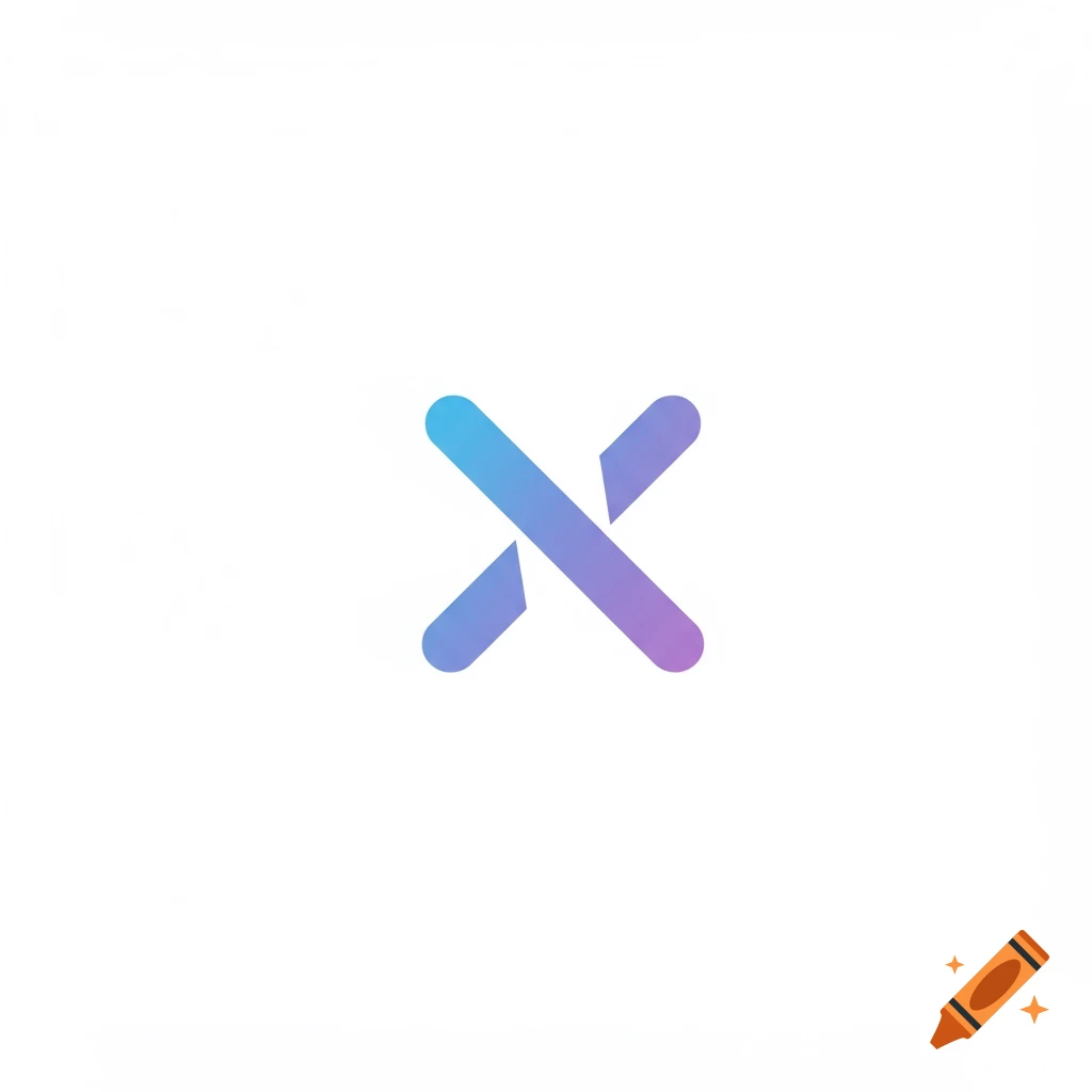 Abstract logo resembling an X with a blue and purple gradient.