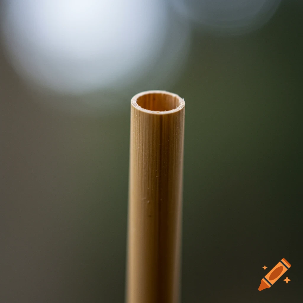 Close-up of the end of a biodegradable straw